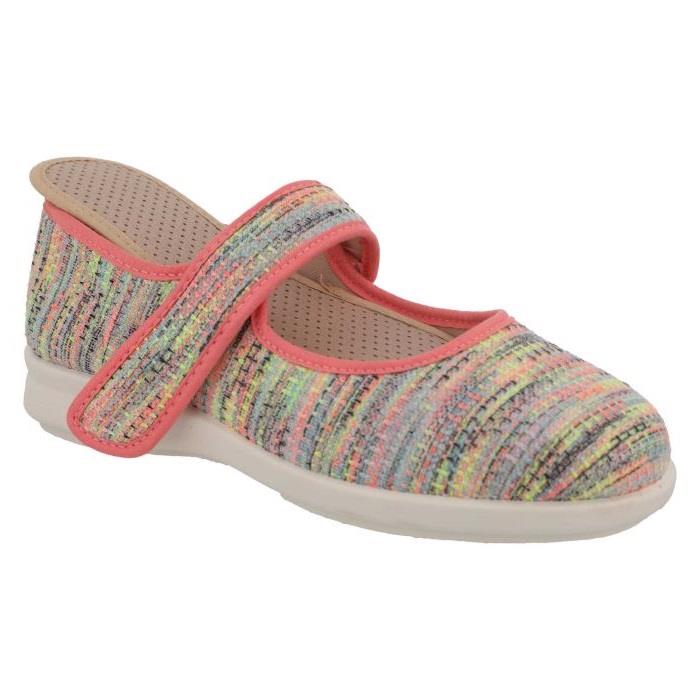 Women's Wide Fit DB Paloma Canvas Shoes in Blue / Multi Stretch - Image 1