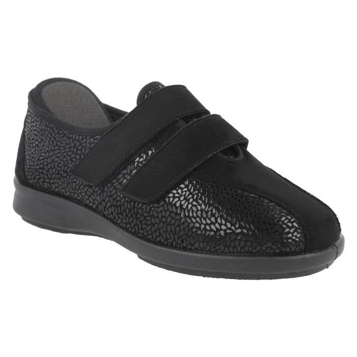Women's Wide Fit DB Moon Wide Fit Shoes in Black Stretch - Image 1