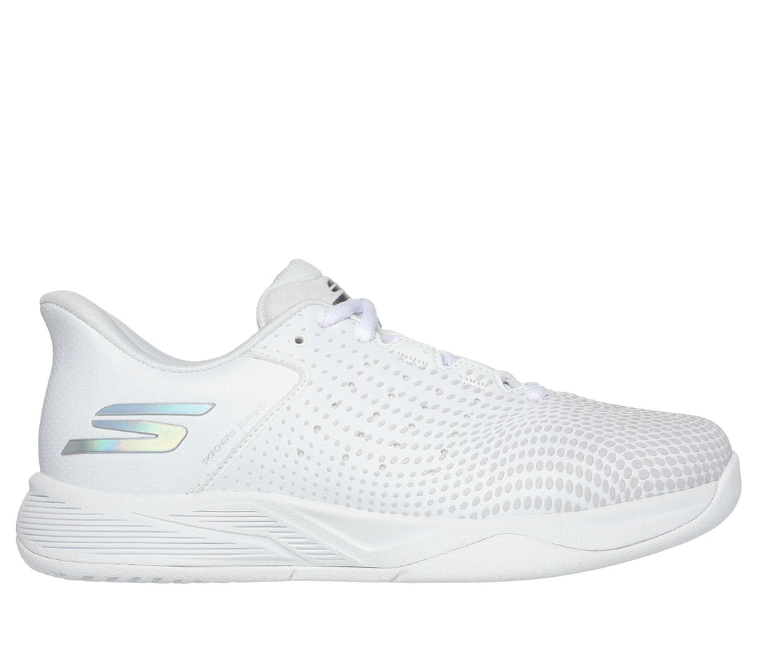 Womens Wide Fit Skechers 172101C Trainers in White/Navy Pink - Image 2