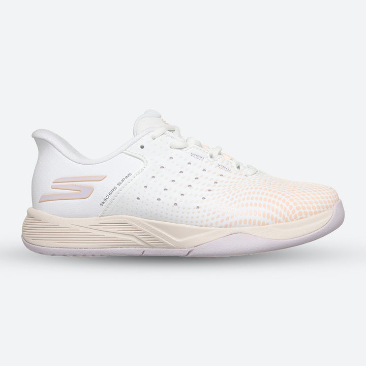 Womens Wide Fit Skechers 172101C Trainers in White/Navy Pink - Image 1