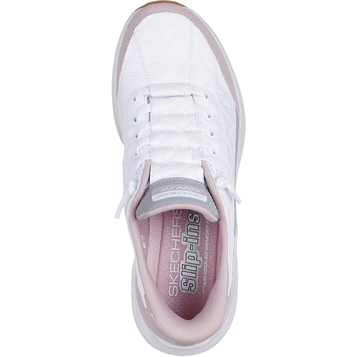 Women's Wide Fit Skechers 150404 Slip-ins Contour Foam Cozy Fit Trainers in White/Lavender - Image 5