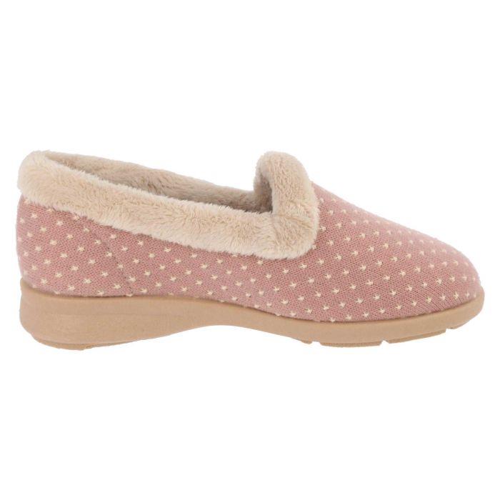 Women's Wide Fit DB Clover Slippers in Rose Star Stitched / Textile - Image 1