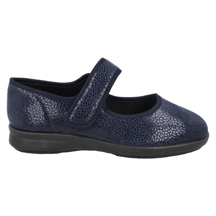 Women's Wide Fit DB Nieve Slippers in Black Stretch - Image 1