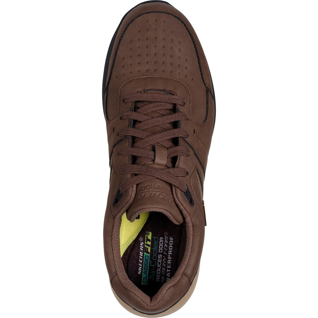 Men's Wide Fit Skechers 205236 Waterproof Netson Trainers in Brown - Image 10