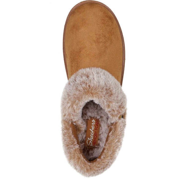 Women's Wide Fit Skechers Cozy 167219 Campfire Fresh Toast Slippers in Chestnut - Image 1