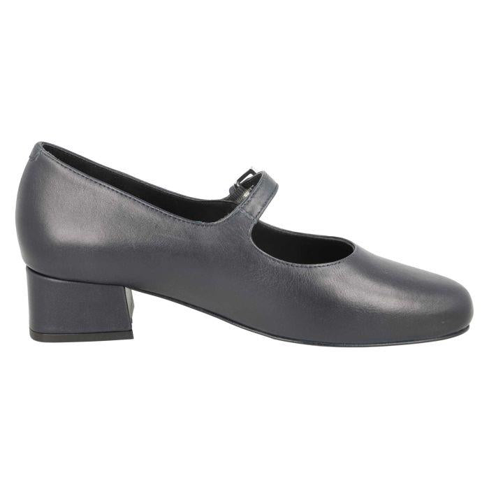 Women's Wide Fit DB Sirius Court Shoes in Black Leather - Image 9