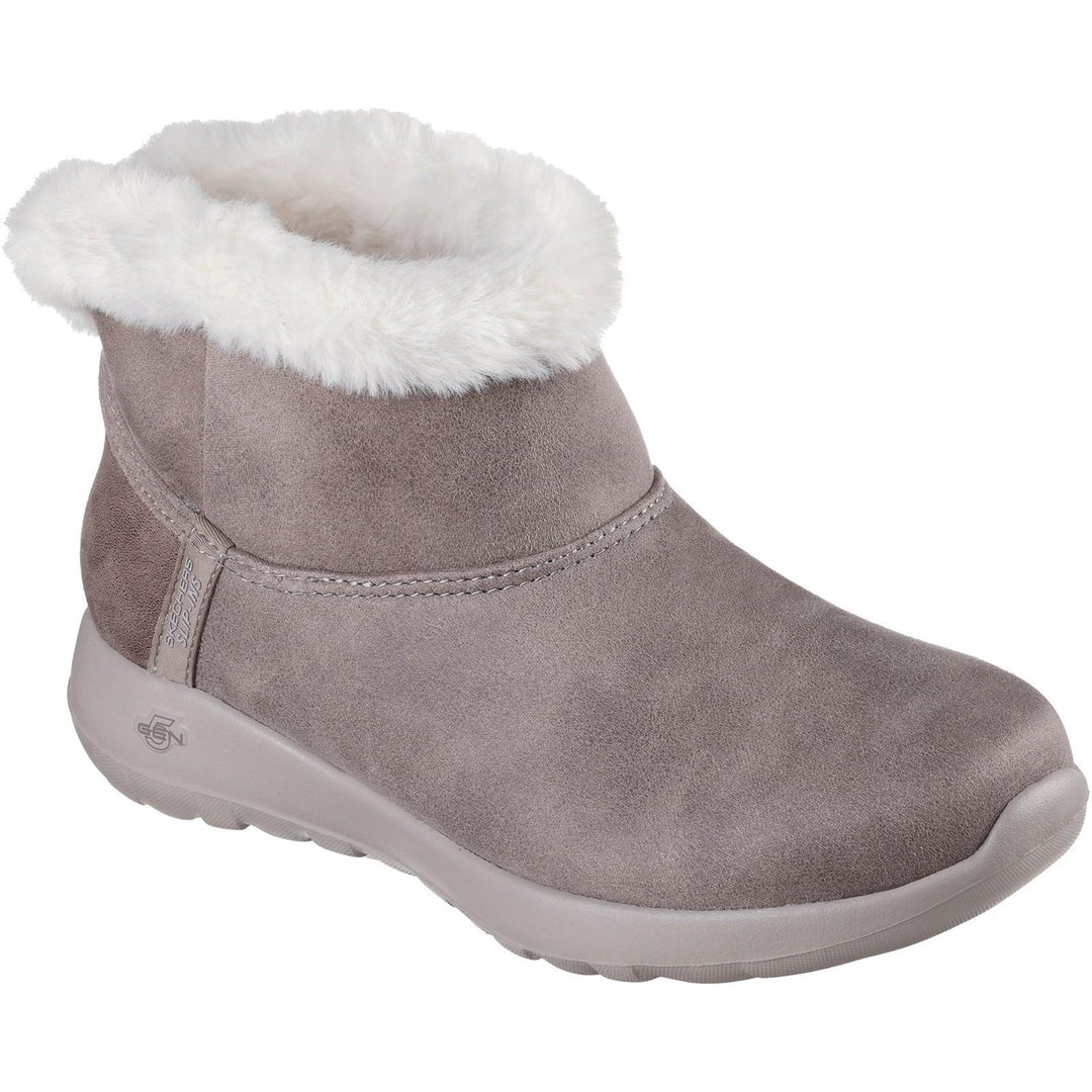 Women's Wide Fit Skechers 144800 Slip-ins On The Go Joy Cozy Dream Boots in Black - Image 8