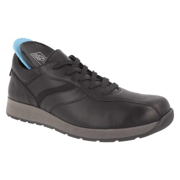 Men's Wide Fit DB Maurice Trainers in Black Leather - Image 1