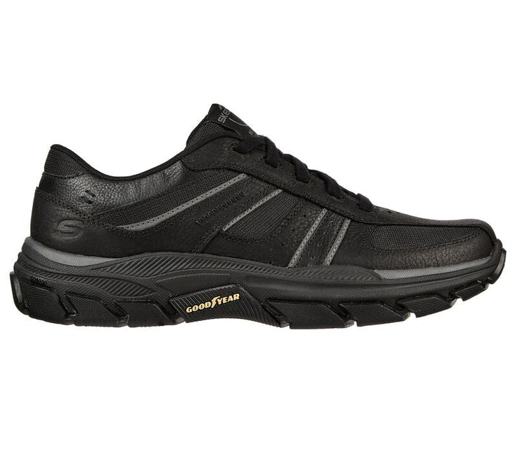 Men's Wide Fit Skechers 204330 Respected Edgemere Good Year Walking Trainers - Black