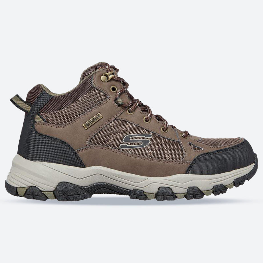 Men's Wide Fit Skechers 204477 Selmen Melano Hiking Boots in Chocolate - Image 16