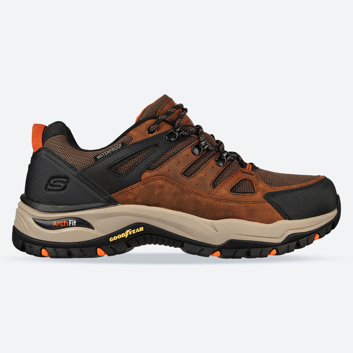 Men's Wide Fit Skechers Relaxed Fit 204630 Arch Fit Dawson Argosa Good Year Walking Trainers - Dark Brown in Dark Brown - Image 1