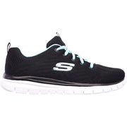Skechers 12615 Graceful Get Connected Trainers Black Turquoise-1