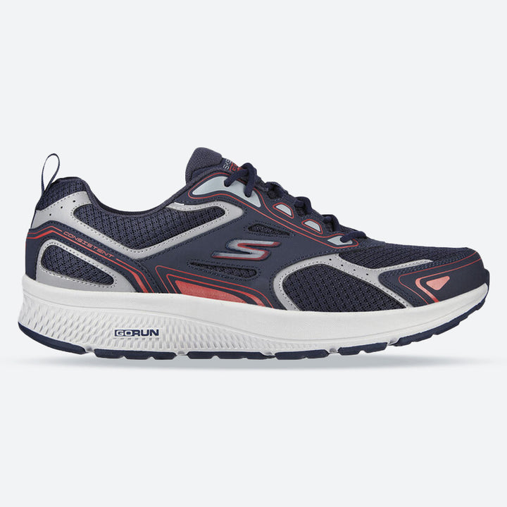Men's Wide Fit Skechers 220034 Go Run Consistent Running Trainers - Goga Mat in Grey/Navy - Image 1