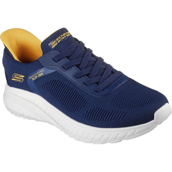 Men's Wide Fit Skechers 118312 Slip-ins Bobs Sport Squad Chaos Solid Step Trainers