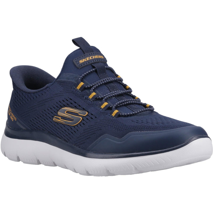 Men's Wide Fit Skechers 233045 Slip-ins Summits Top Rate Trainers in Navy/Yellow - Image 1