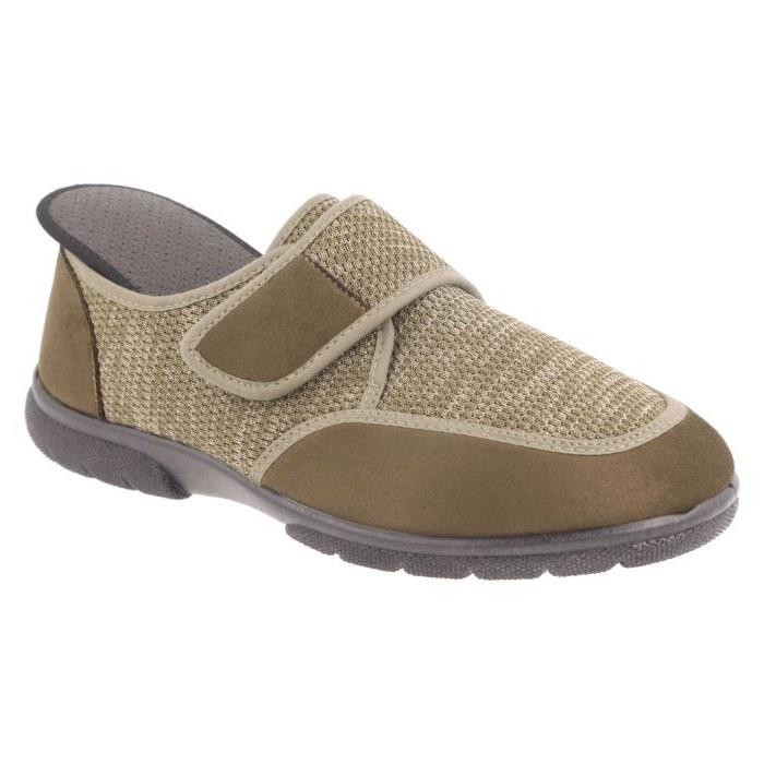 Men's Wide Fit DB Gavin Velcro Slippers in Navy Stretch / Navy Suedette - Image 12