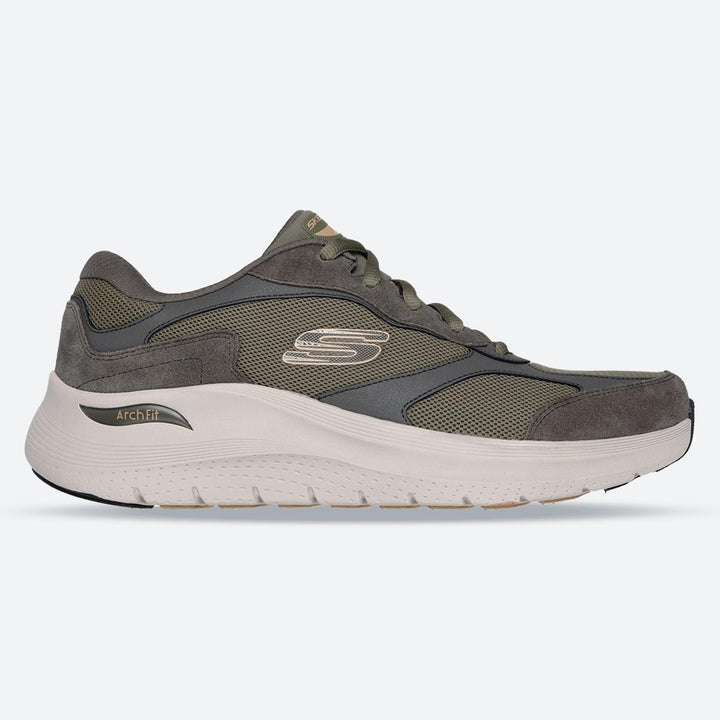 Men's Wide Fit 232702 Skechers Arch Fit 2.0 The Keep Walking Trainers in Olive - Image 1