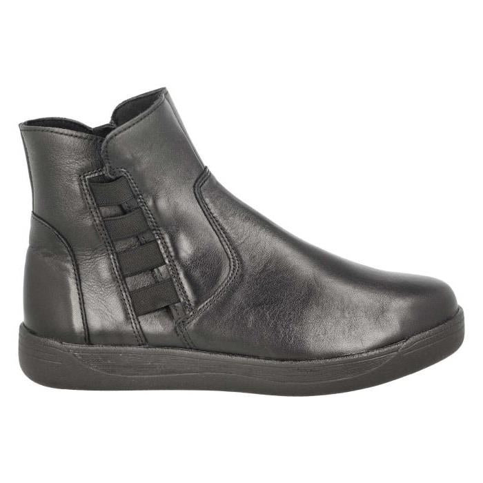 Women's Wide Fit DB Delphine Boots in Black Leather - Image 1