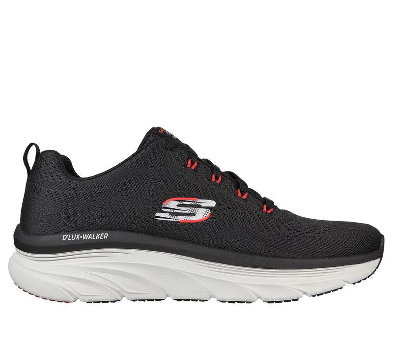 Men s Wide Fit Skechers 232364 Relaxed Fit Meerno D lux Walker Trainers Black Red