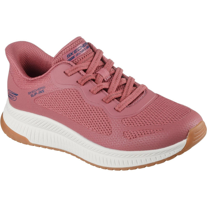 Women's Wide Fit Skechers 117624 Slip-ins Bobs Squad 4 Staple Look Trainers in Navy - Image 1