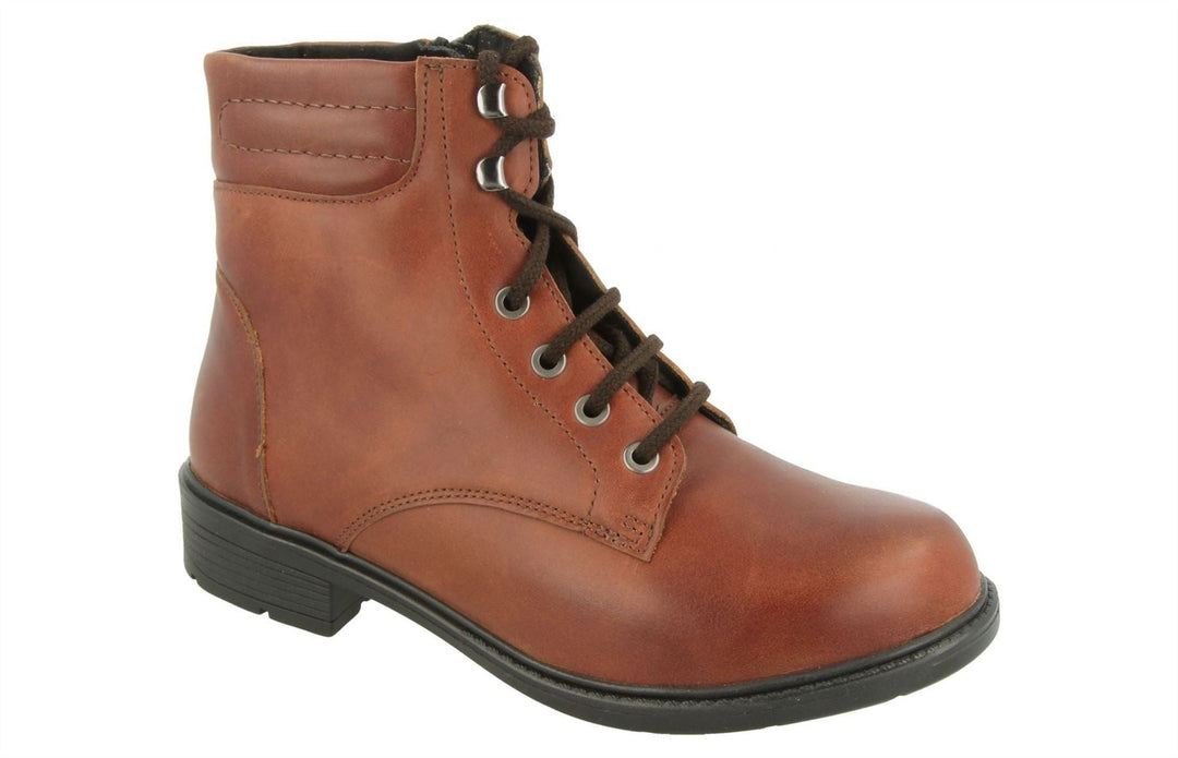 Womens Wide Fit DB Reef Boots in Chestnut Brown - Image 8