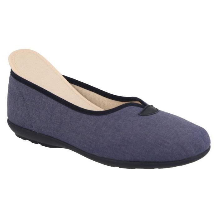 Women's Wide Fit DB Isobelle Canvas Shoes in Beige Canvas - Image 1