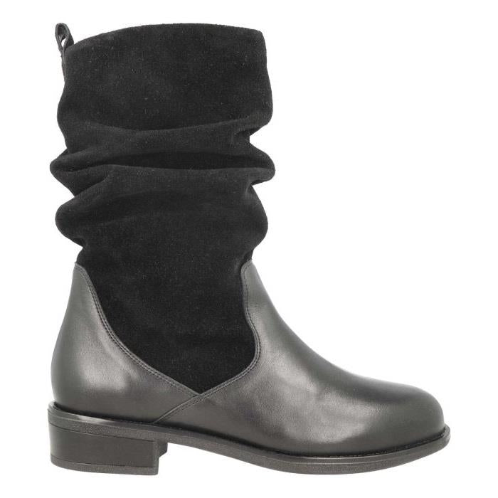 Women's Wide Fit DB Hornbeam Boots in Black Leather / Suede - Image 2