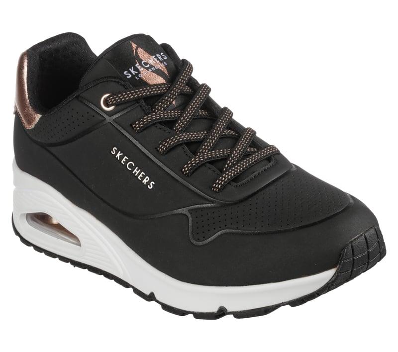 Women's Wide Fit Skechers Uno 155196 Shimmer Away Trainers