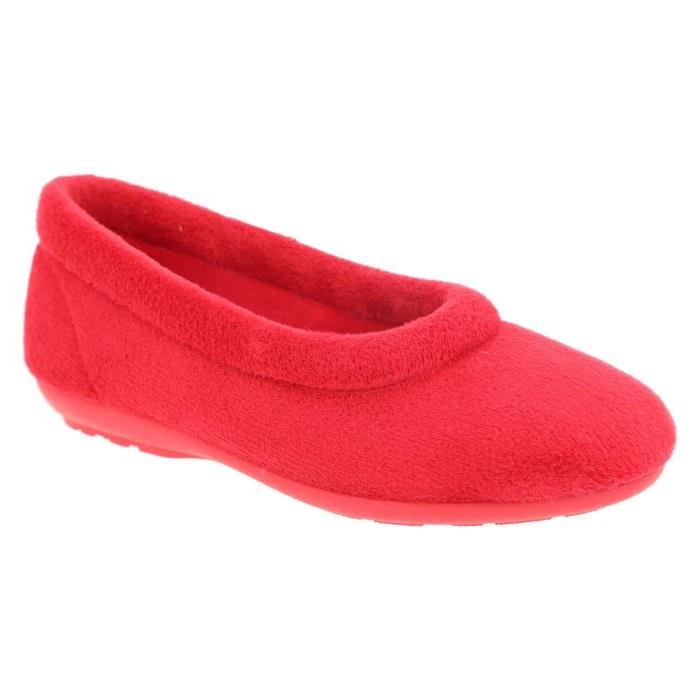 Women's Wide Fit DB Jade Slippers in Green Velour - Image 1