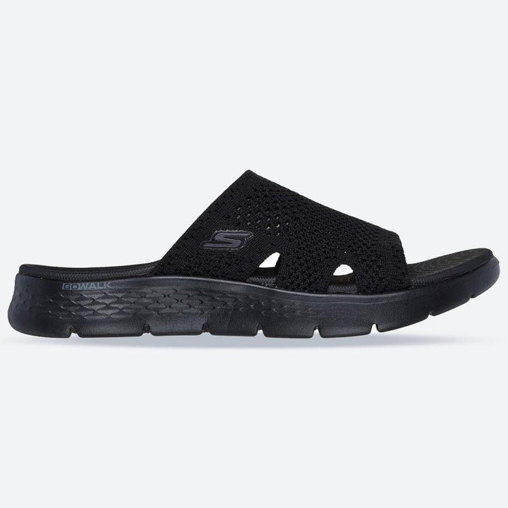 Women's Wide Fit Skechers 141425 Go Walk Flex Elation Sandals in Black - Image 1