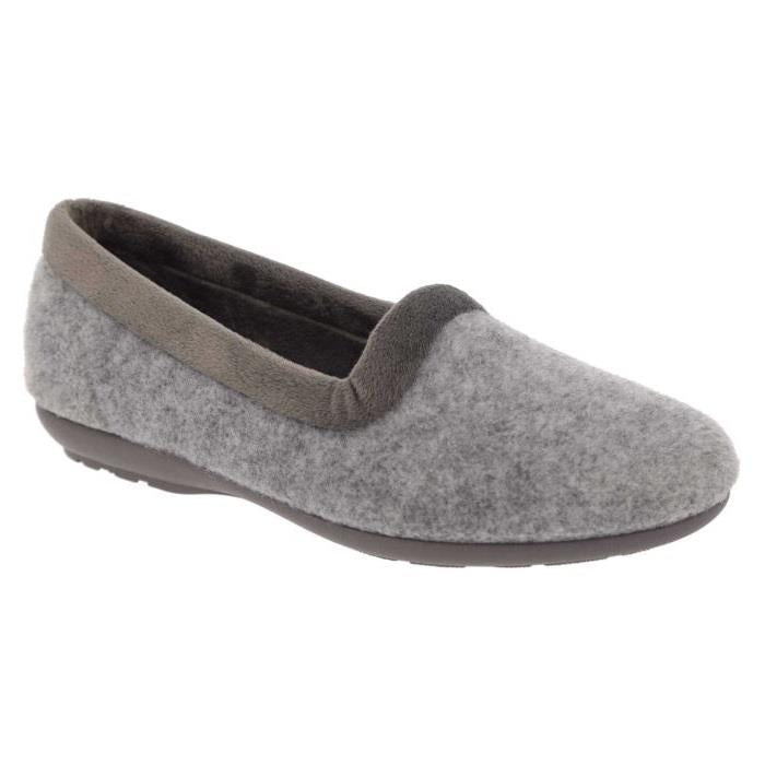Women's Wide Fit DB Celia Slippers in Navy Felt - Image 1