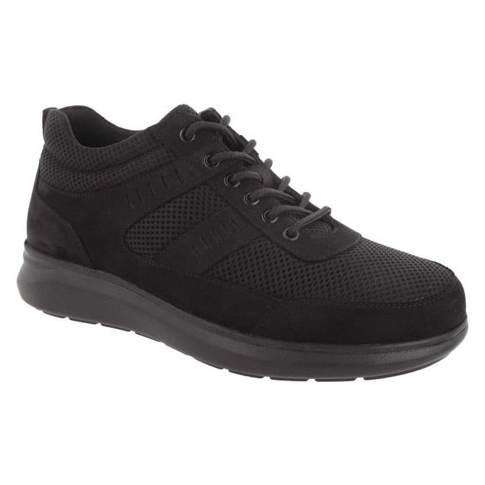 Men's Wide Fit DB Alistaire Trainers in Black Nubuck / Black Mesh - Image 1