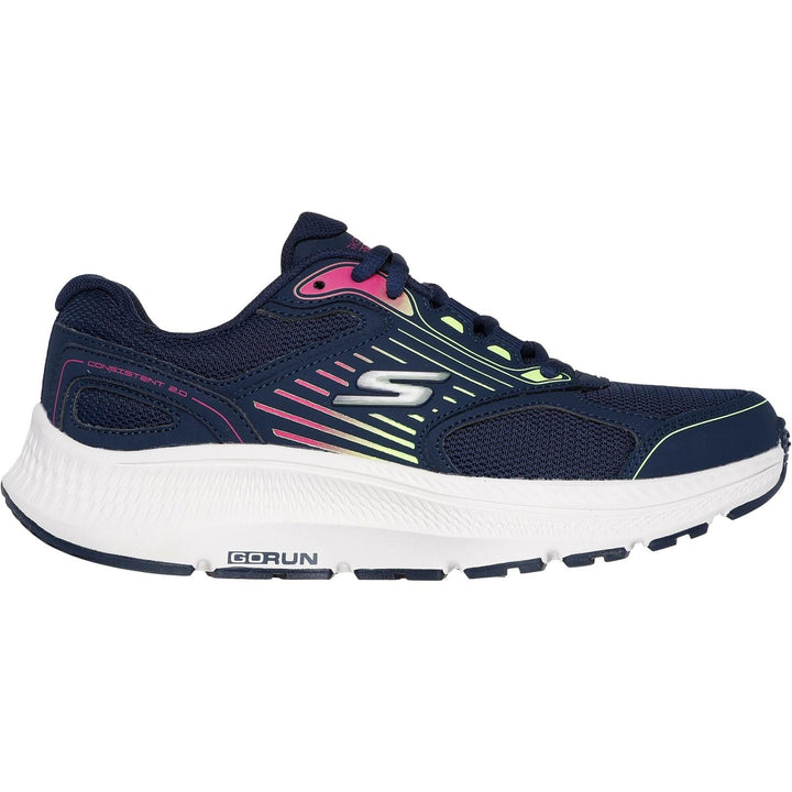 Women's Wide Fit Skechers 128606 Go Run Consistent 2.0 Advantage Trainers in Navy/Multi - Image 1