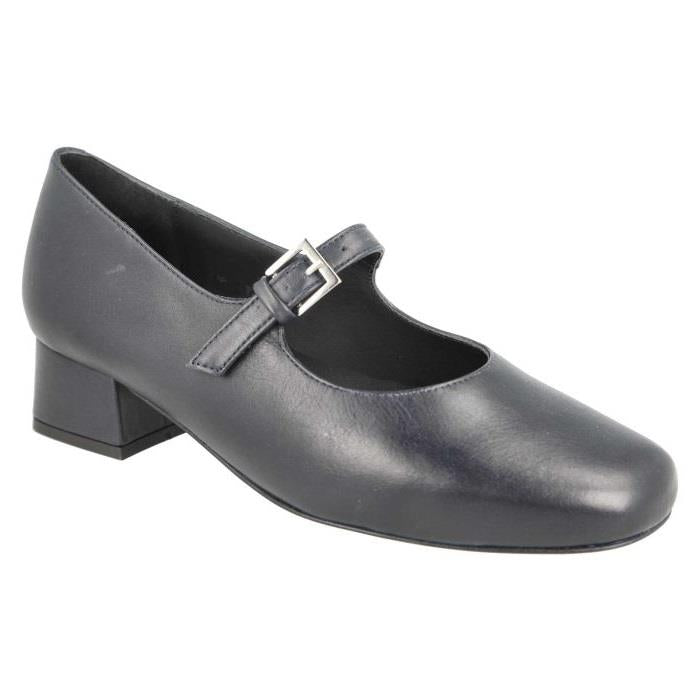 Women's Wide Fit DB Sirius Court Shoes in Black Leather - Image 8