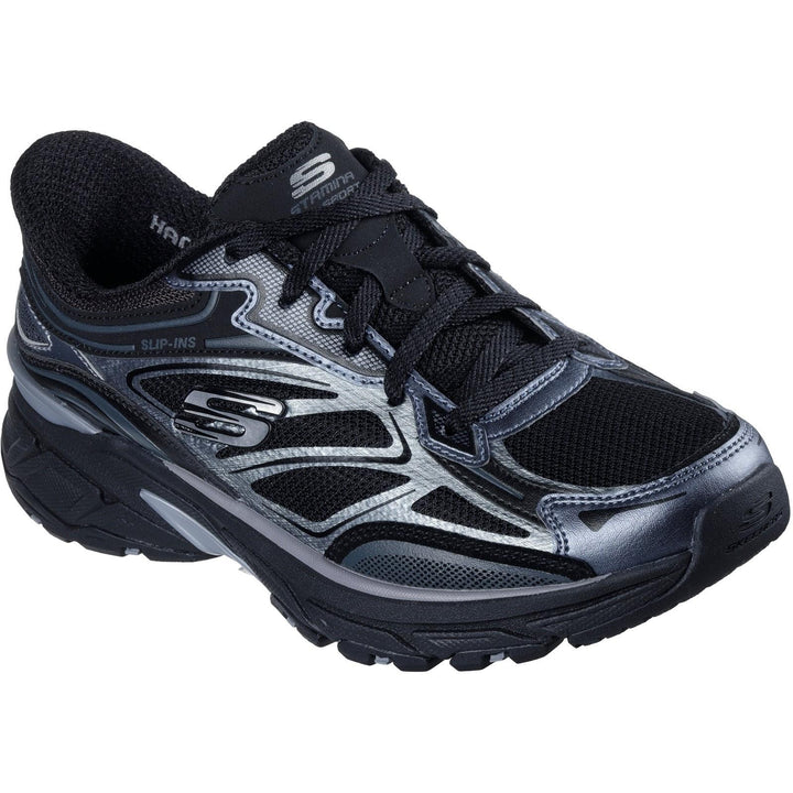 Women's Wide Fit Skechers 150710 Slip-ins Stamina Sport Trainers in Black - Image 1