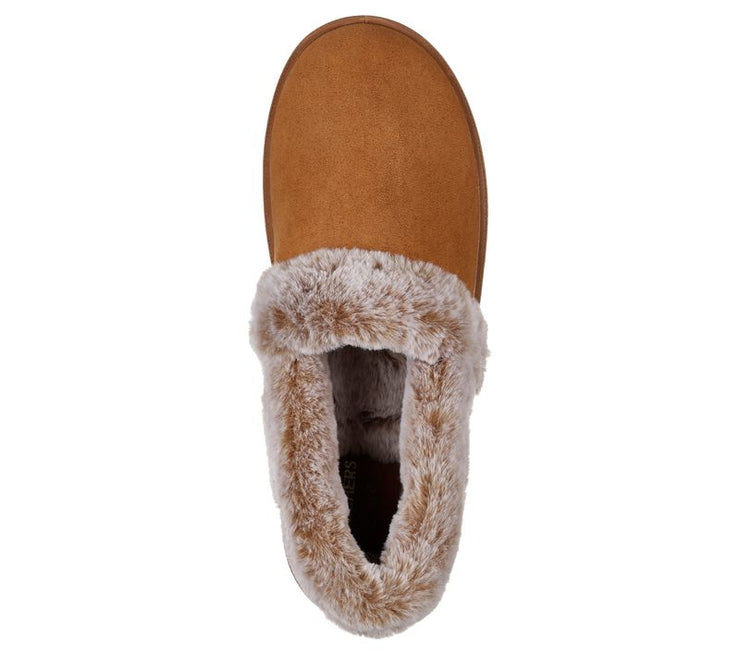 Women's Wide Fit Skechers 32777 Cozy Campfire Team Toasty Slippers