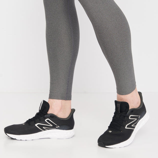 Women's Wide Fit New Balance M411LB3 Walking and Running Trainers - Black/White