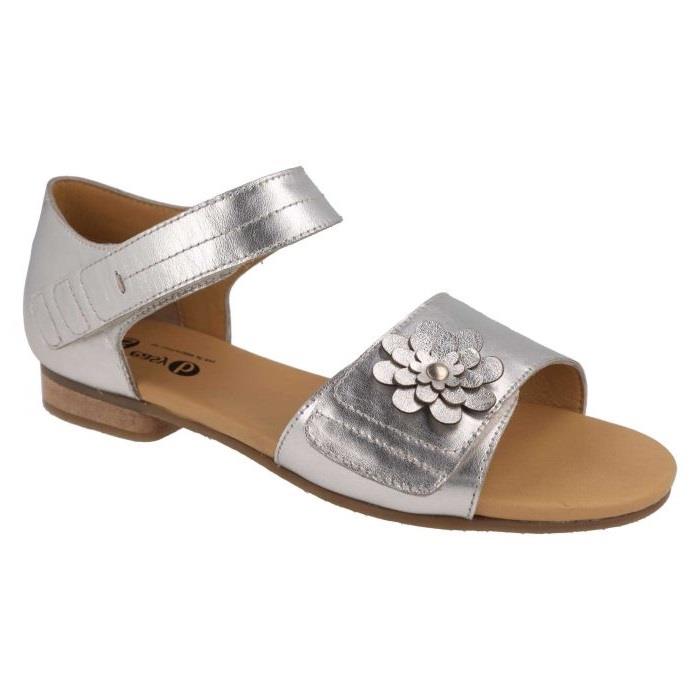 Women's Wide Fit DB Peony Sandals in Black Leather - Image 11