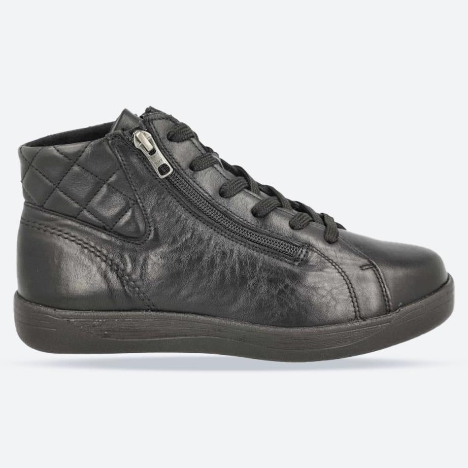 Women's Wide Fit DB Levisham Boots in Black Leather - Image 1