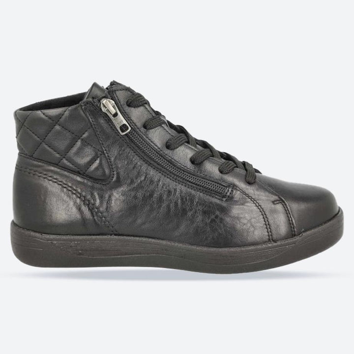 Women's Wide Fit DB Levisham Boots in Black Leather - Image 1