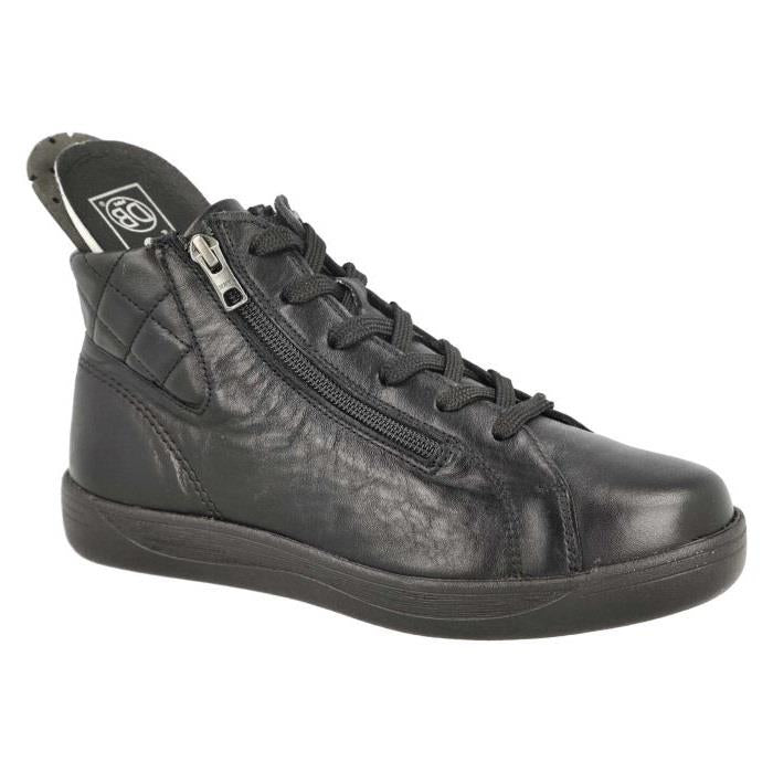 Women's Wide Fit DB Levisham Boots in Black Leather - Image 6