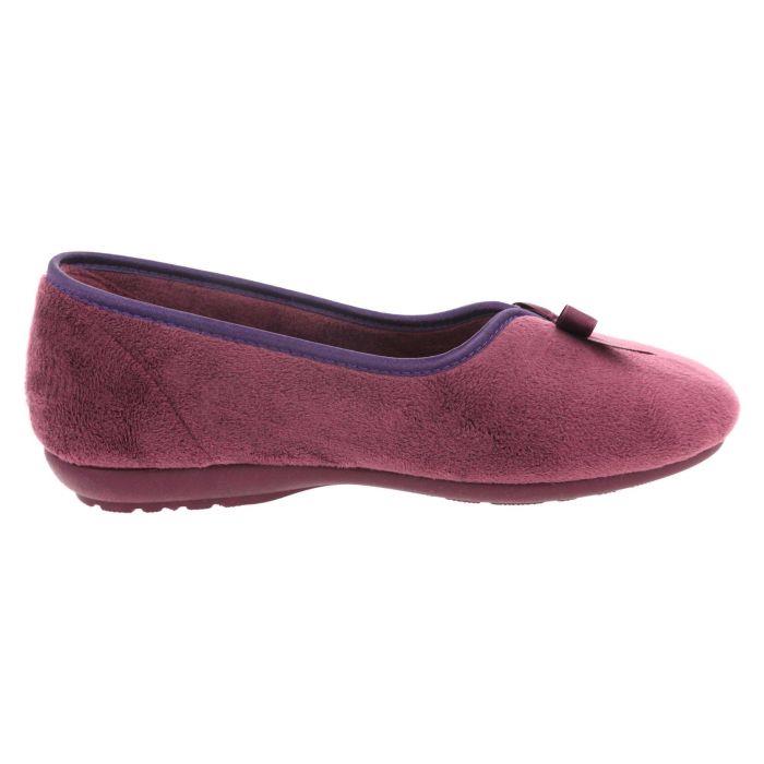 Women's Wide Fit DB Kayleigh Slippers in Mauve Velour - Image 1