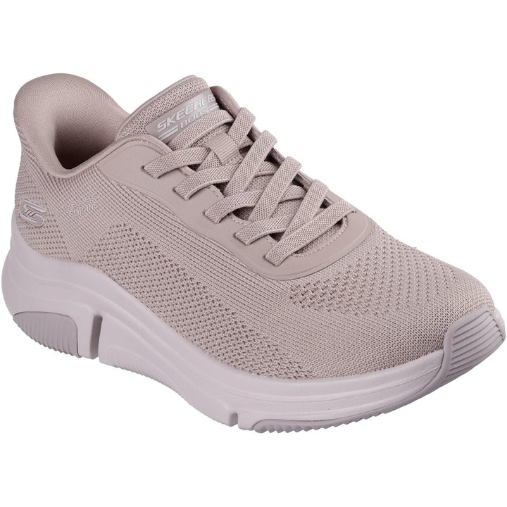 Women's Wide Fit Skechers 117587 Slip-ins Bobs Sport Sparrow Flex Trainers in Blush - Image 1