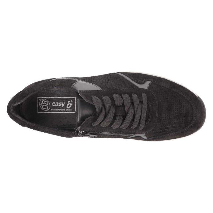 Men's Wide Fit DB Hector Trainers in Black Suede - Image 1