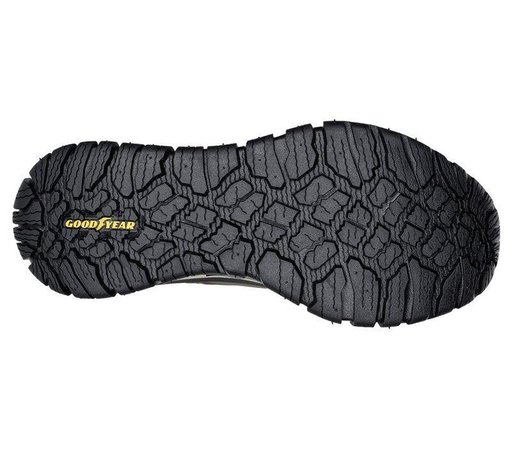 Men's Wide Fit Skechers 237333 Relaxed Fit Road Walker Recon Good Year Trainers - Olive/Black