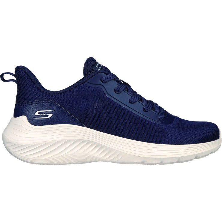 Women's Wide Fit Skechers 117470 Bobs Squad Waves Ladies Sports Trainers - Navy