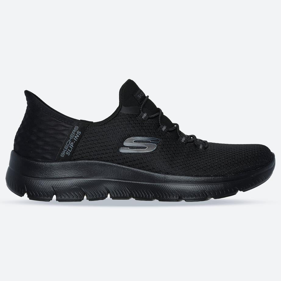 Women's Wide Fit Skechers 150123 Slip-ins Summits Diamond Dream Trainers - Black in Black - Image 1
