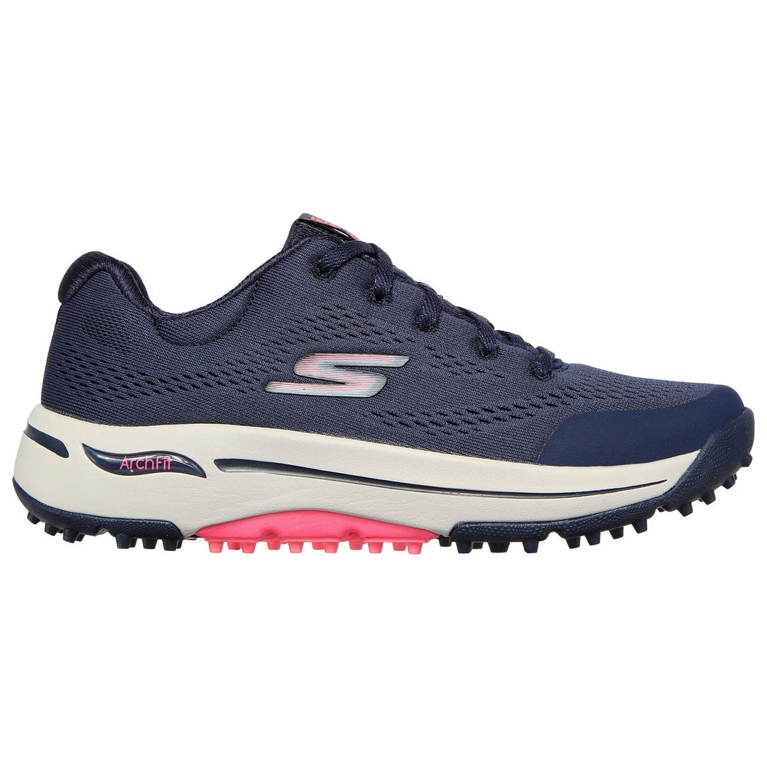 Women's Wide Fit Skechers 123006 Go Golf Arch Fit Sports Trainers in Navy/Pink - Image 2