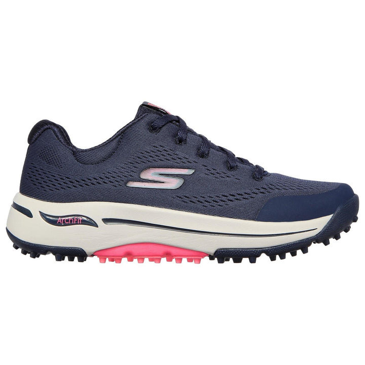 Women's Wide Fit Skechers 123006 Go Golf Arch Fit Sports Trainers in Navy/Pink - Image 2