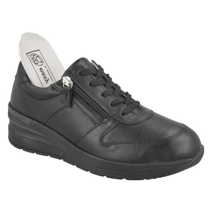Women's Wide Fit DB Farndish Trainers in Black - Image 1